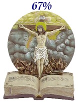 Jesus plate on book stand